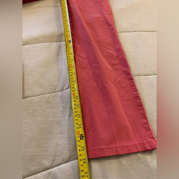 Girls size 12 Hanna Andersson pink active flare leggings, EUC - Picture 3 of 6